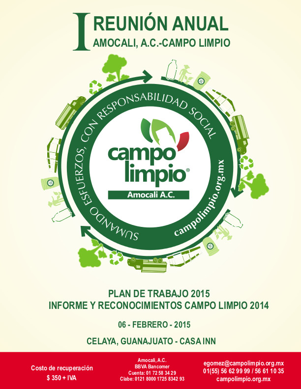 ¡Asiste a la I Reunión Anual de Amocali, A.C. – Campo Limpio!